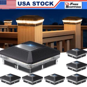 6/12 Pack 4x4 Solar Post Lights Outdoor,