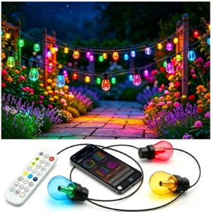 100 FT Multicolor Globe LED String Lights, IP65 Waterproof, Shatterproof.