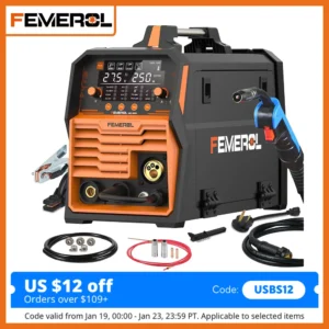 FEMEROL 6 In 1 Gas MIG Gasless Flux Core Stick Lift TIG Spool Gun Compatible Aluminum Welding.