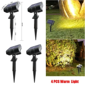 4PCS Solar Powered Outdoor Wall Light 3 Modes.