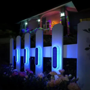 5 Years Lifespan 4 Pack Solar LED Deck Lights Blue Auto On/OFF Outdoor Waterproof.